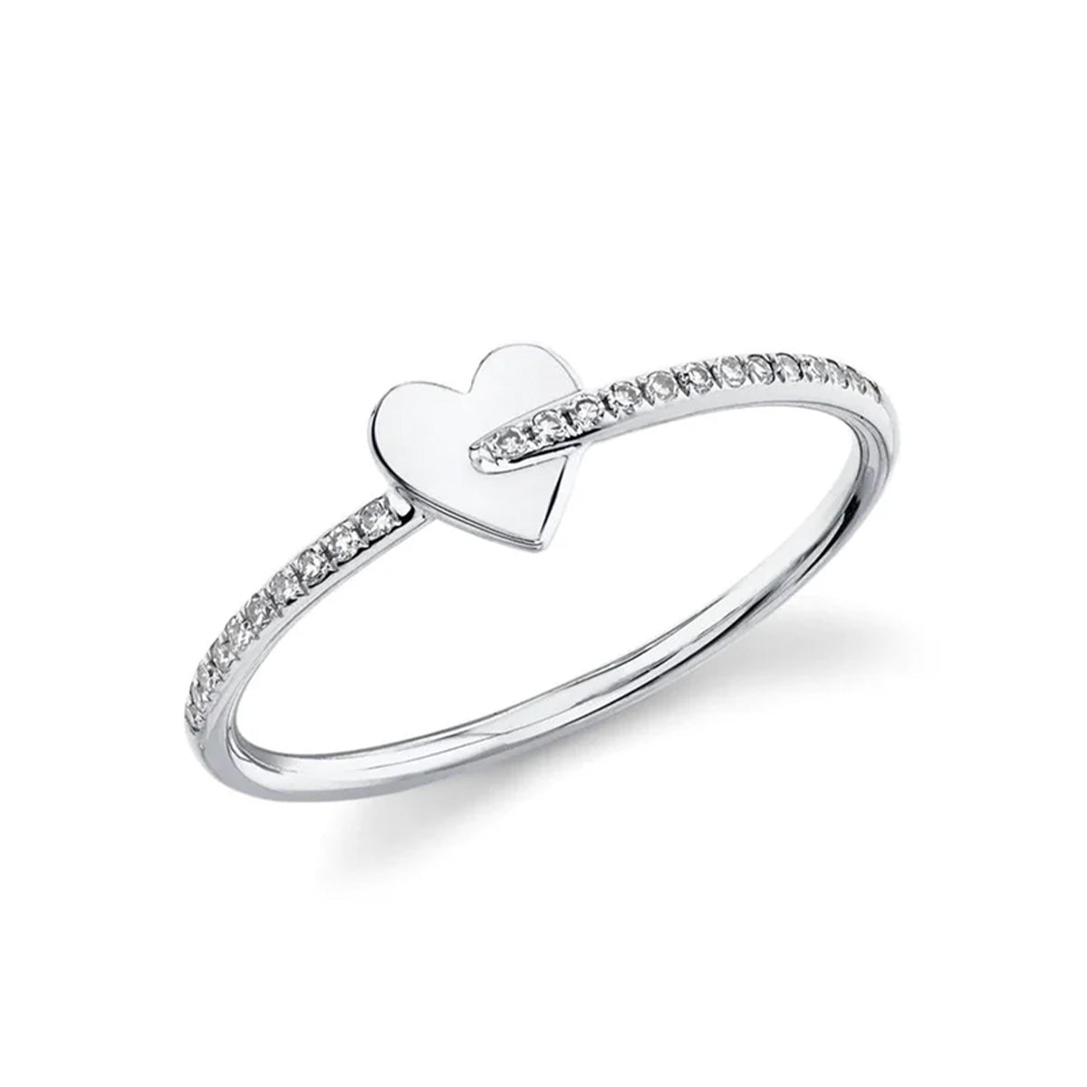 Diamond & Gold Heart Ring