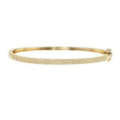 Three Row Diamond Pave Bangle 0.52-0.63CT