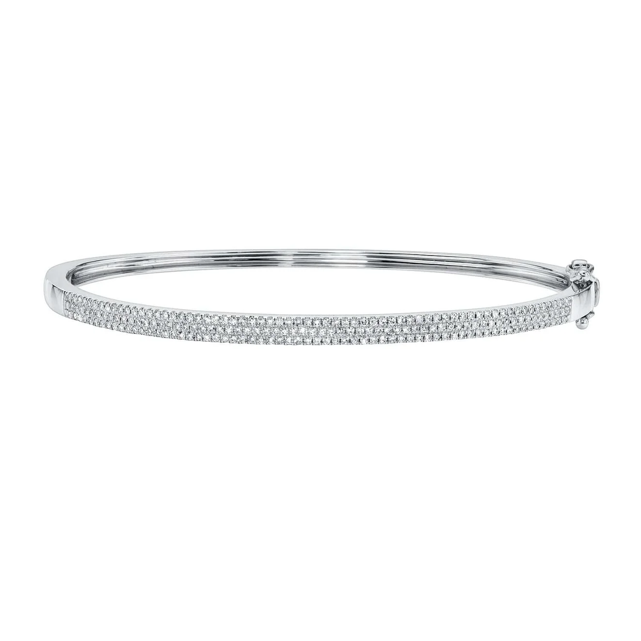 Three Row Diamond Pave Bangle 0.52-0.63CT
