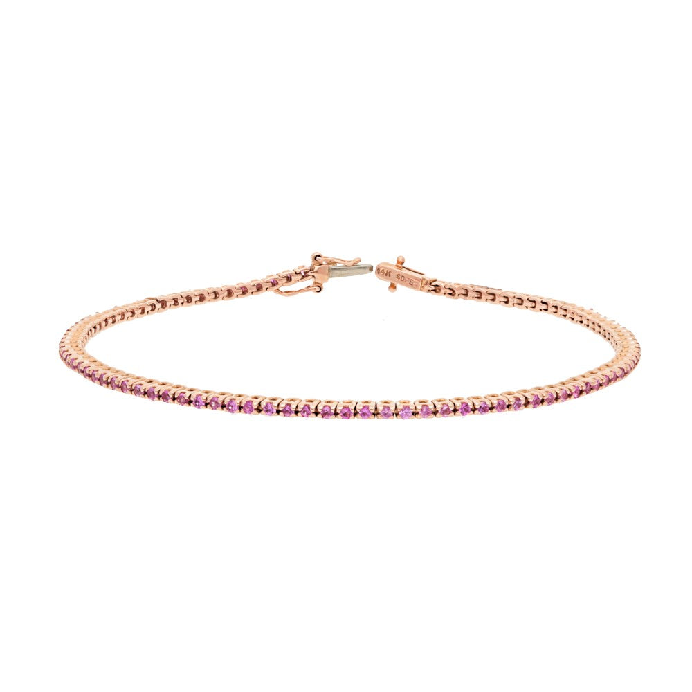 Pink Sapphire Tennis Bracelet 1.10 CT