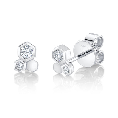 HEXAGON DIAMOND STUDS