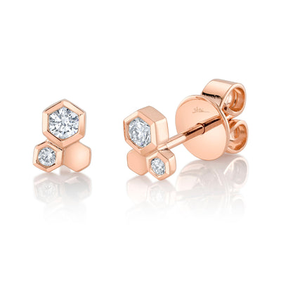 HEXAGON DIAMOND STUDS