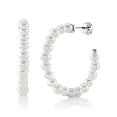 CULTURED PEARL HOOPS