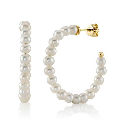 CULTURED PEARL HOOPS