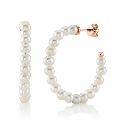 CULTURED PEARL HOOPS