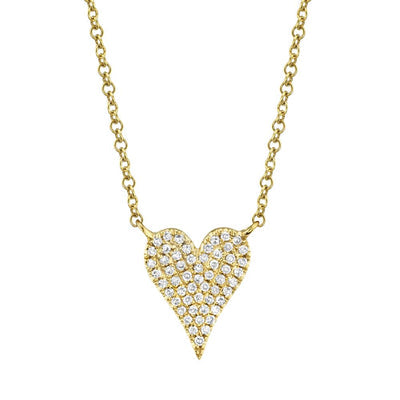 DIAMOND PAVE MEDIUM HEART NECKLACE 0.11CT