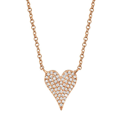 DIAMOND PAVE MEDIUM HEART NECKLACE 0.11CT