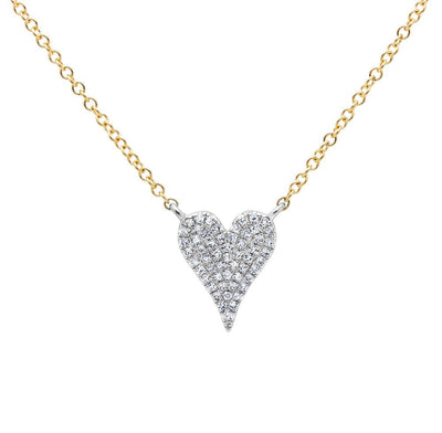 DIAMOND PAVE MEDIUM HEART NECKLACE 0.11CT