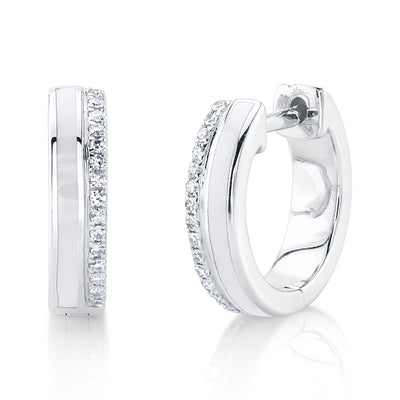 DIAMOND & WHITE ENAMEL HUGGIES