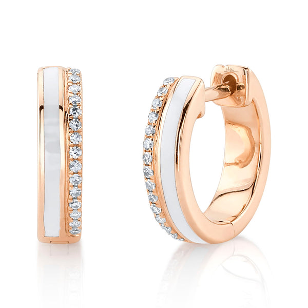 DIAMOND & WHITE ENAMEL HUGGIES