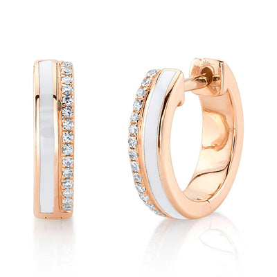 DIAMOND & WHITE ENAMEL HUGGIES