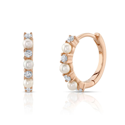 DIAMOND & CULTURED PEARL HUGGIES