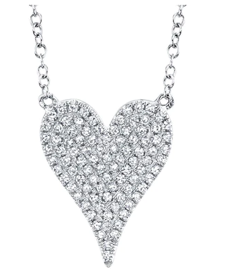 DIAMOND PAVE LARGE HEART NECKLACE- .21CT