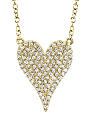 DIAMOND PAVE LARGE HEART NECKLACE- .21CT