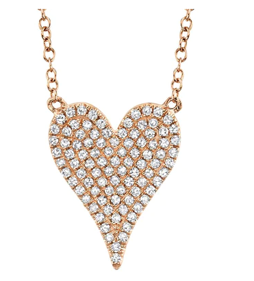 DIAMOND PAVE LARGE HEART NECKLACE- .21CT