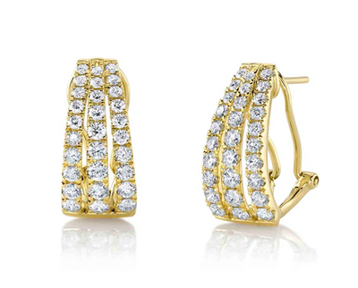 THREE ROW DIAMOND EARRINGS- 1.66CT