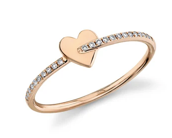 Diamond & Gold Heart Ring