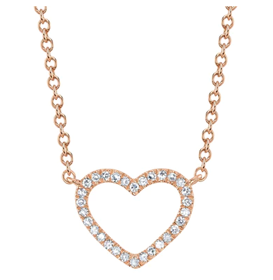 OPEN DIAMOND HEART NECKLACE