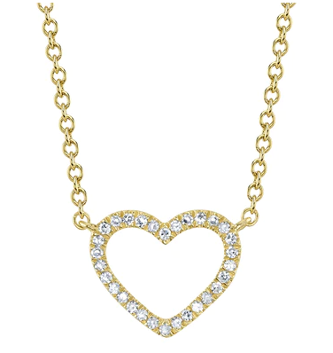 OPEN DIAMOND HEART NECKLACE