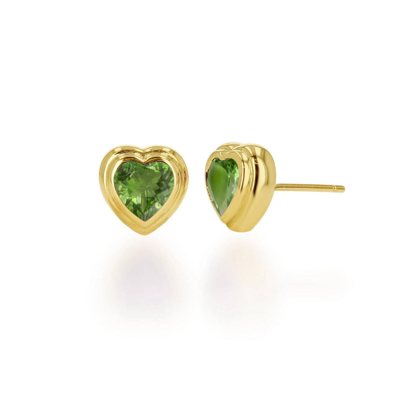 Heart Double Bezel Stud Earrings