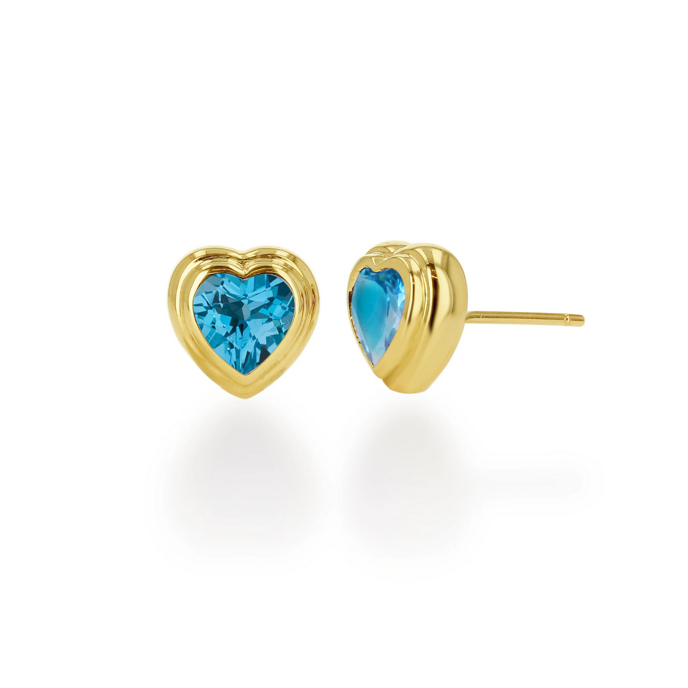 Heart Double Bezel Stud Earrings