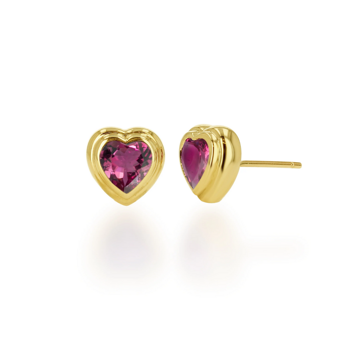 Heart Double Bezel Stud Earrings