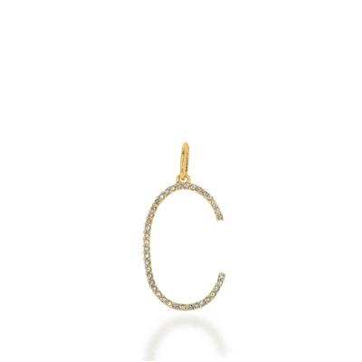 OVERSIZED DIAMOND LETTER CHARM