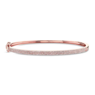 Three Row Diamond Pave Bangle 0.52-0.63CT