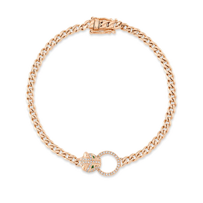 Panther Diamond & Emerald Link Bracelet