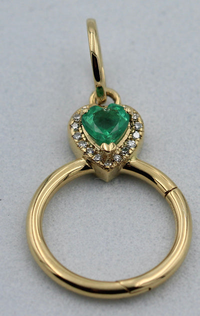 Emerald Heart & Diamond Charm Connector