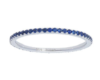 BLUE SAPPHIRE ETERNITY STACKABLE BAND